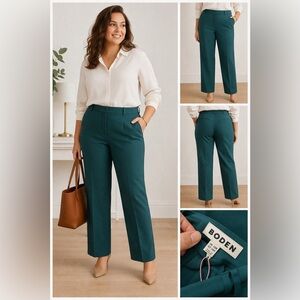 Boden Women Size 16/18R teal green blue new with tags Trousers pants work office